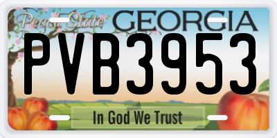 GA license plate PVB3953
