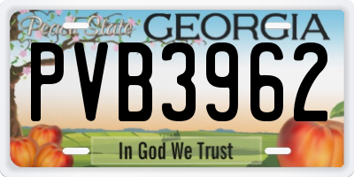 GA license plate PVB3962