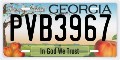 GA license plate PVB3967
