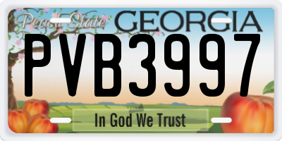 GA license plate PVB3997