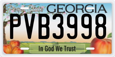 GA license plate PVB3998