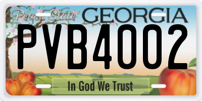 GA license plate PVB4002