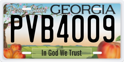 GA license plate PVB4009