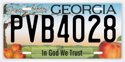 GA license plate PVB4028