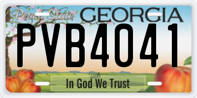 GA license plate PVB4041
