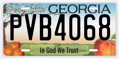 GA license plate PVB4068