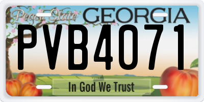 GA license plate PVB4071