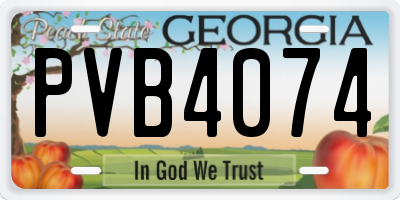 GA license plate PVB4074