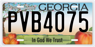 GA license plate PVB4075