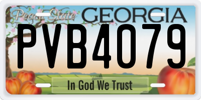 GA license plate PVB4079