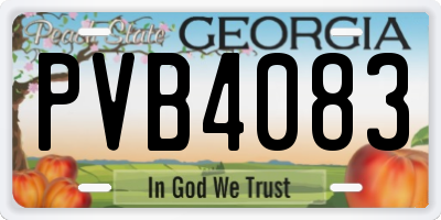 GA license plate PVB4083