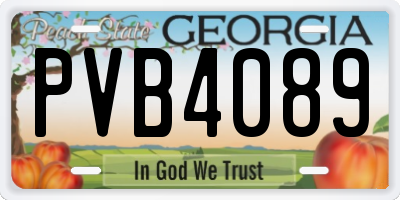 GA license plate PVB4089