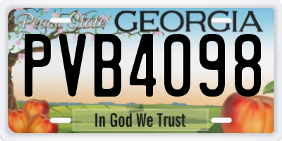 GA license plate PVB4098