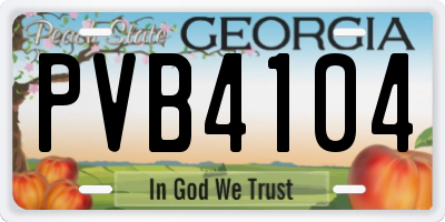 GA license plate PVB4104