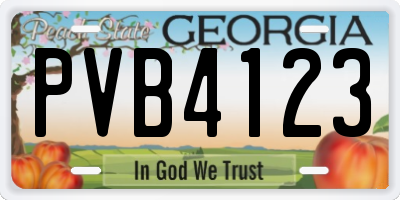 GA license plate PVB4123