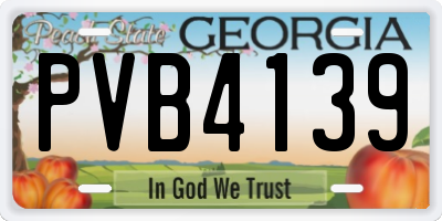 GA license plate PVB4139
