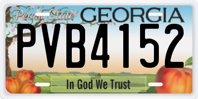 GA license plate PVB4152