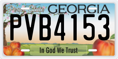 GA license plate PVB4153