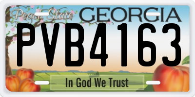GA license plate PVB4163