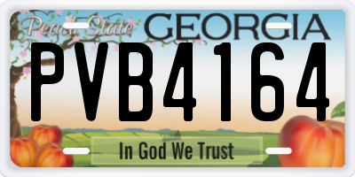 GA license plate PVB4164