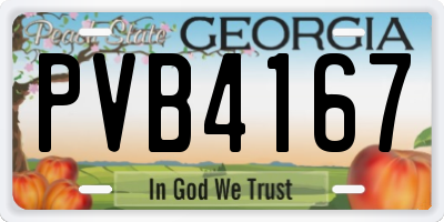 GA license plate PVB4167