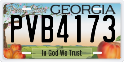 GA license plate PVB4173