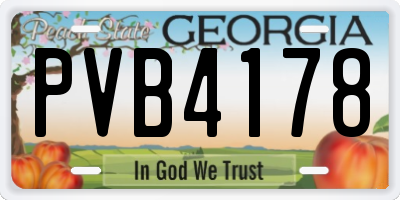 GA license plate PVB4178