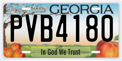 GA license plate PVB4180