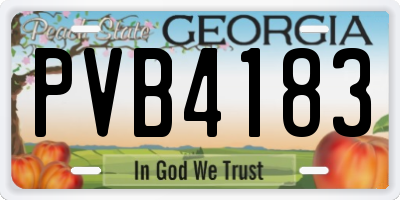 GA license plate PVB4183