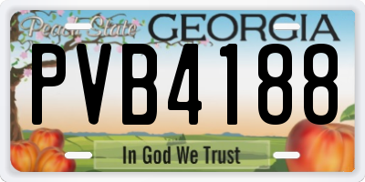 GA license plate PVB4188