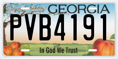 GA license plate PVB4191