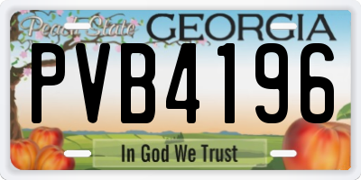GA license plate PVB4196