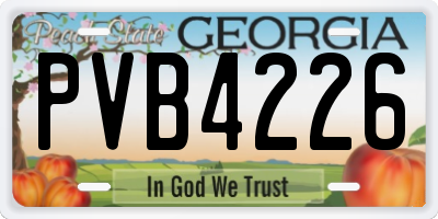 GA license plate PVB4226
