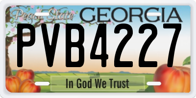 GA license plate PVB4227