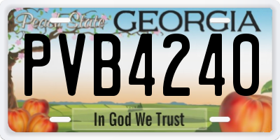GA license plate PVB4240