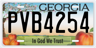 GA license plate PVB4254