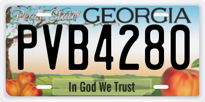 GA license plate PVB4280
