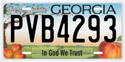 GA license plate PVB4293