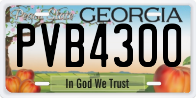 GA license plate PVB4300