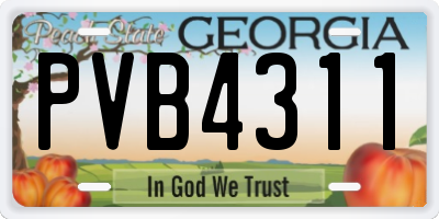 GA license plate PVB4311