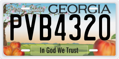 GA license plate PVB4320