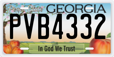 GA license plate PVB4332