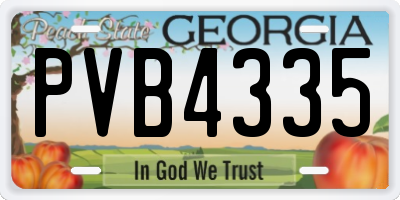 GA license plate PVB4335