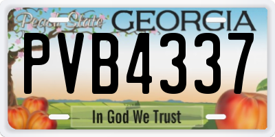 GA license plate PVB4337