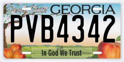 GA license plate PVB4342