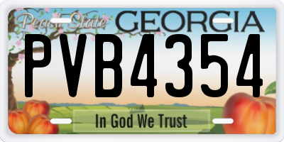 GA license plate PVB4354