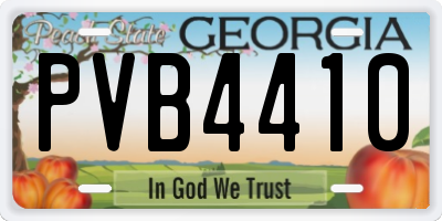 GA license plate PVB4410