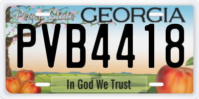 GA license plate PVB4418