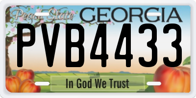 GA license plate PVB4433