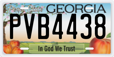 GA license plate PVB4438
